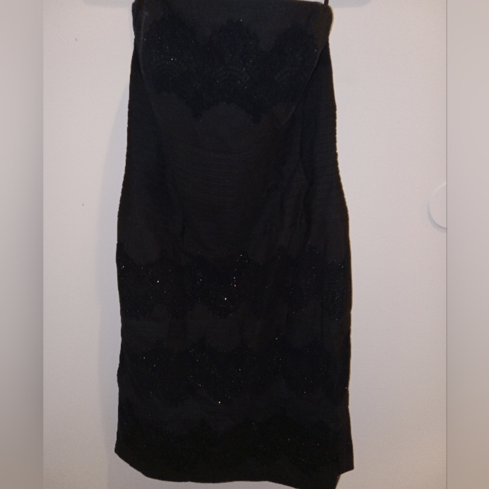 White House Black Market Black Strapless Sheath Dress